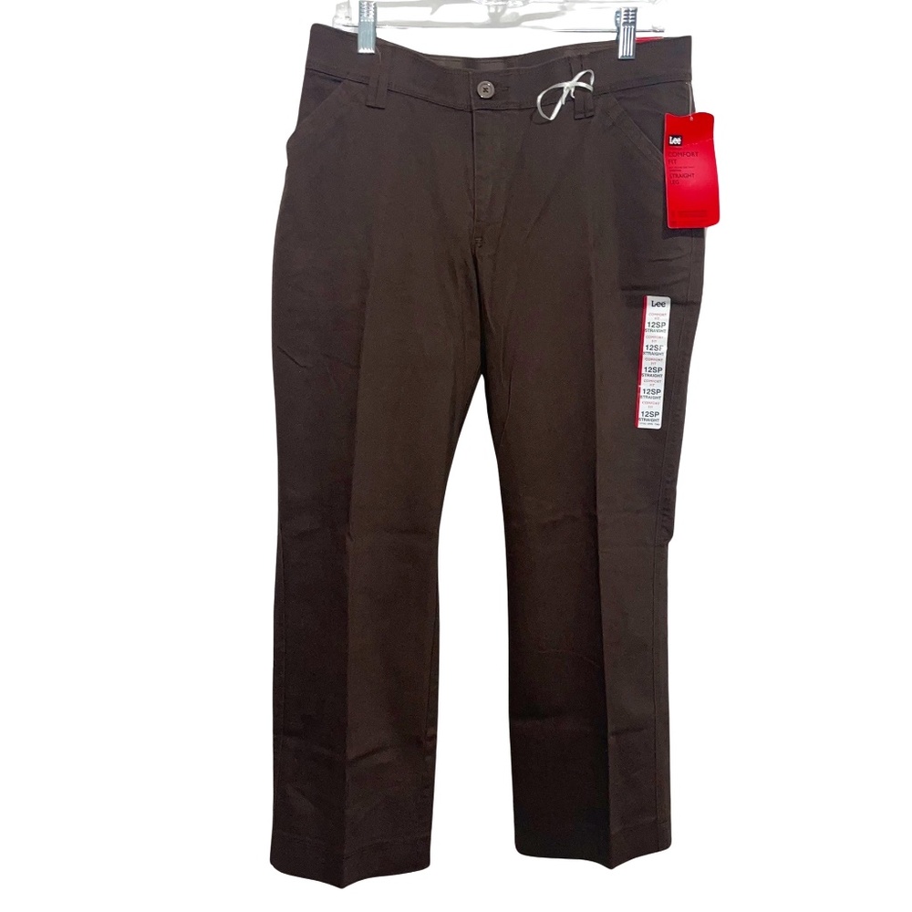 Lee Sinfully Soft Fabric with No-Gap Waistband Straight Leg Pants Sz 12…